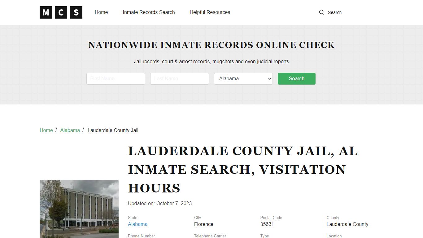 Lauderdale County, AL Jail Inmates Search, Visitation Rules
